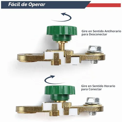 Vista 4 de ANTS PART Interruptor de desconexión de batería de poste lateral, aislador de interruptor maestro de batería para desconexión de energía de latón