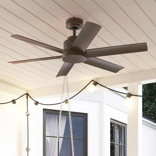 Vista 13 de Hunter 59614 Kennicott - Ventilador de techo para exterior o interior de 44 pulgadas sin luz - Ventilador de techo blanco sin luz, para patio Blanco