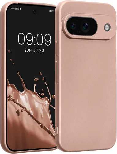 Vista 265 de kwmobile Funda compatible con Google Pixel 9 - Funda protectora delgada de TPU para teléfono - Acabado mate suave - Piedra antigua