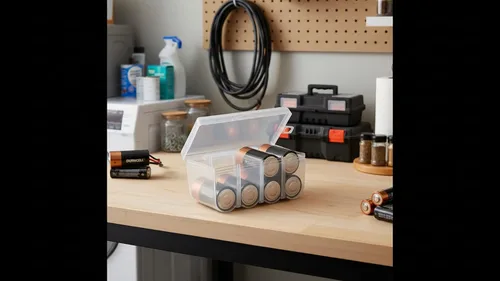 Vista 4 de Dial Industries - Funda organizadora de almacenamiento de batería, capacidad para 8D Keeps loose batteries sorted and easy to find, Compact