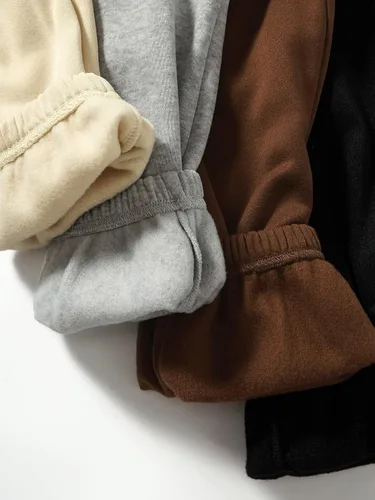 Vista 5 de SheIn Paquete de 4 pantalones deportivos de cintura elástica para mujer