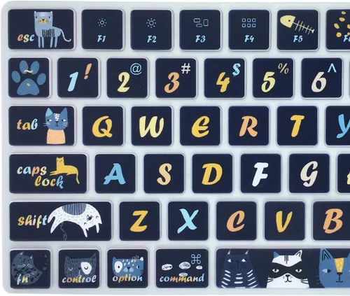 Vista 4 de Funda de teclado para Apple iMac Magic Keyboard 2ª generación MLA22LL/A (Modelo: A1644), protector de piel de silicona con diseño de letras grandes