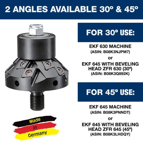 Vista 3 de CS Unitec SHM 900-E Insertos de carburo extra resistentes para uso con máquinas de biselado/biselado de mano EKF 630/EKF 645 - Fabricado en Alemania