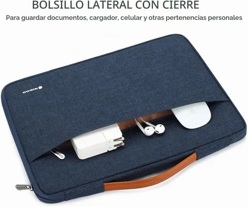 Vista 3 de NIDOO Funda para laptop de 10, 12.5, 13, 14 y 15.6 pulgadas Azul
