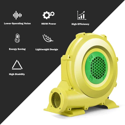 Vista 3 de GOFLAME Soplador de aire para inflables, ventilador eléctrico portátil y potente, soplador de casa de rebote de 1 HP para toboganes de salto