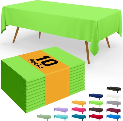 Vista 146 de Smiry - Juego de 6 manteles desechables, 54 x 78 pulgadas, manteles impermeables rectangulares para fiestas, cubierta de mesa de plástico