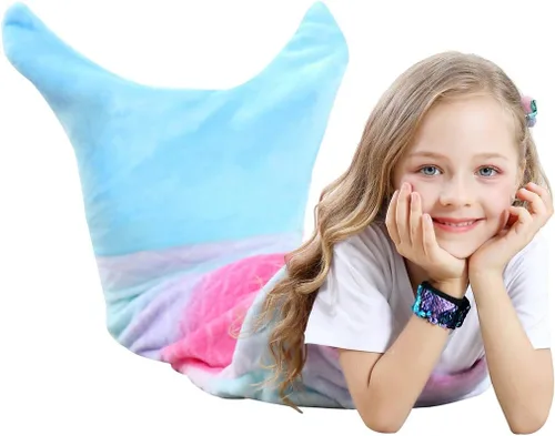 Vista 8 de VHOME Manta de Sirena para Niños - Cálida Manta para Sala de Estar y Sofá, Mantas Abraciciosas para Niños, Regalo de Cumpleaños