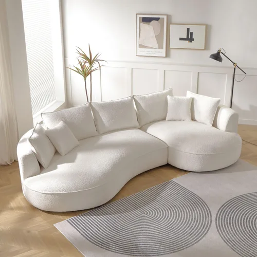 Vista 21 de JUSTONE Sofá modular moderno de 104.72 pulgadas, cómodo sofá de asiento profundo con 2 almohadas para sala de estar, dormitorio, apartamento