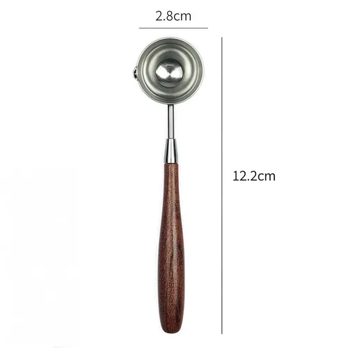 Vista 3 de Mceal Cuchara de sello de cera inoxidable con mango de madera 3 piezas