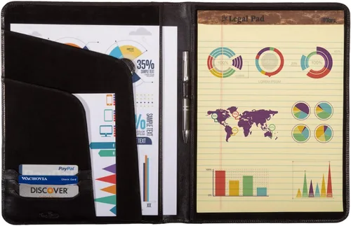 Vista 2 de Tony Perotti Portafolio de cuero italiano para hombres y mujeres – 8.5 x 11 pulgadas de cuero genuino – Padfolio profesional de negocios