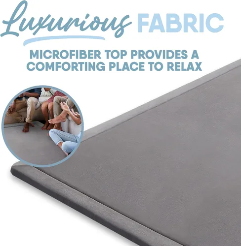 Vista 7 de MICRODRY Alfombra de espuma viscoelástica para sala de estar, alfombra de microfibra con almohadilla integrada, resistente a la decoloración y a