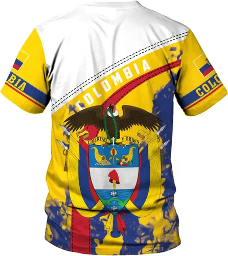 Vista 4 de Ligthuy - Camisa personalizada de Colombia 3D, camisas personalizadas con la bandera de Colombia para hombres y mujeres, camiseta del orgullo