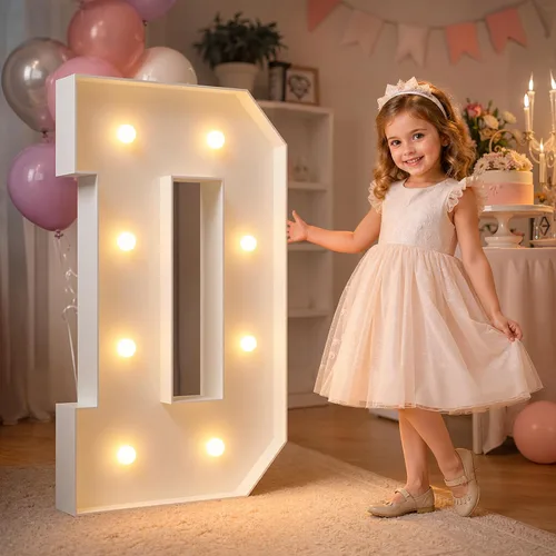 Vista 29 de imprsv Letras iluminadas grandes de 3 pies, letras iluminadas de marquesina para fiesta de cumpleaños (3 pies, letra y )