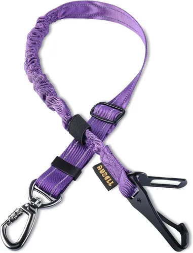 Vista 19 de AUBELL Cinturón de seguridad para perro, 3 en 1, ajustable, reflectante, resistente, arnés de perro con gancho de clip, cierre y hebilla, mosquetón