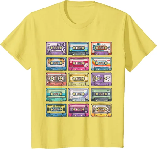 Vista 48 de Vintage Cassette Tapes Collection 80's 90's Music Mixtape T-Shirt Asphalt Grey