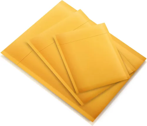 Vista 2 de 50 sobres metálicos acolchados de burbujas, sobres de polietileno con purpurina, sobres acolchados con sello adhesivo, bolsas de envío para embalaje