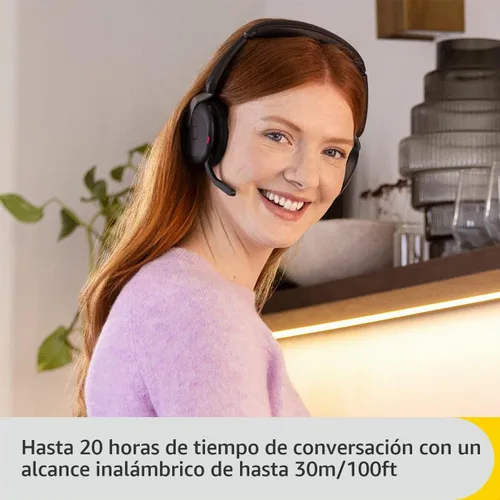Vista 12 de Jabra Evolve2 65 Flex - Auriculares estéreo con Bluetooth, almohadilla de carga inalámbrica, tecnología ClearVoice con cancelación de ruido