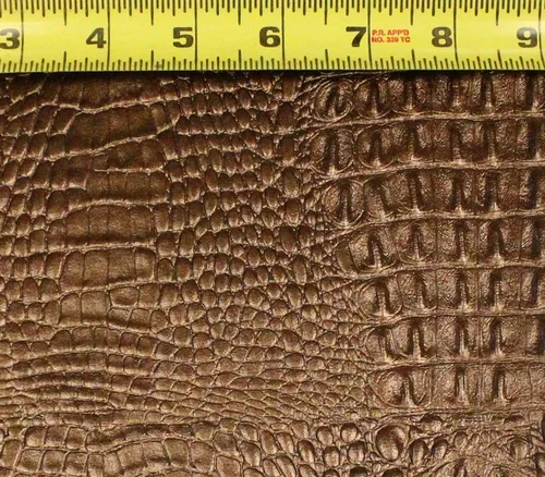 Vista 3 de Tela de Vinilo Imitación Cuero de Cocodrilo 54" de Ancho Vendido por Yarda (Bronce)