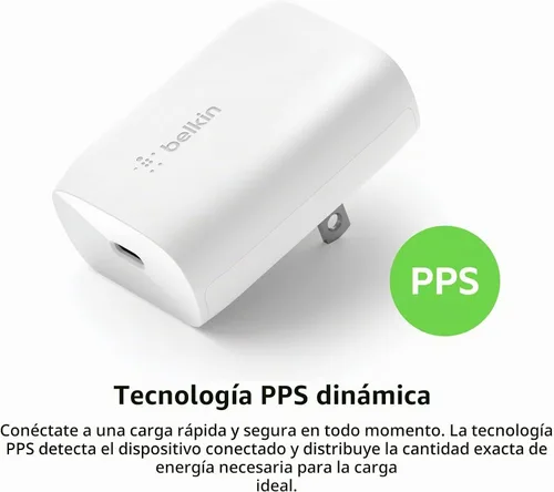 Vista 3 de Belkin Bloque de cargador USB C compacto de 30 W, carga rápida para viajes