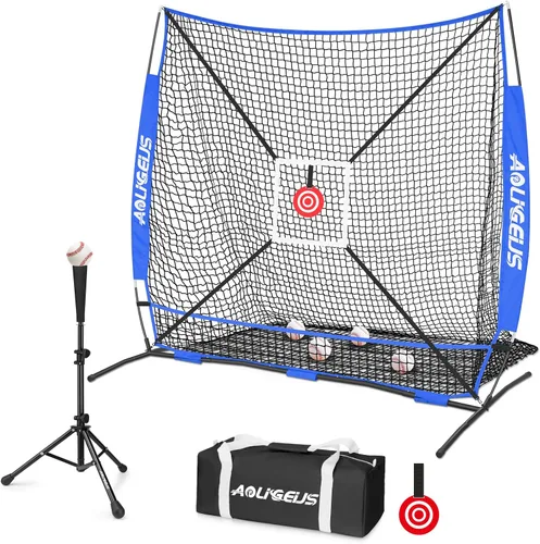 Vista 11 de 6'X6' Baseball Softball Practice Net,Pitching Net,Batting Net,with Bonus Strike Zone,Target and Bow Frame,for Hitting,Pitching,Catching