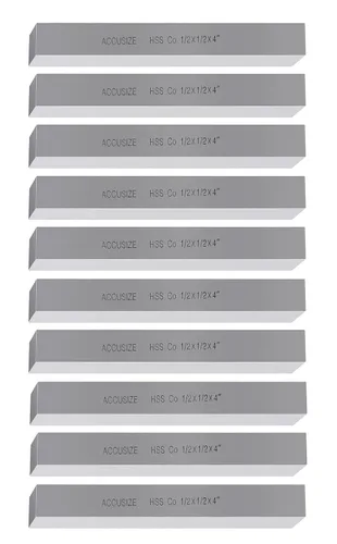 Vista 15 de Accusize Industrial Tools 1/2 x 1/2 x 4 pulg. (Ancho por Altura por TOL) Broca de herramienta HSS+5% M35 Cobalto para torno, 5095-0032 HSS + 5%