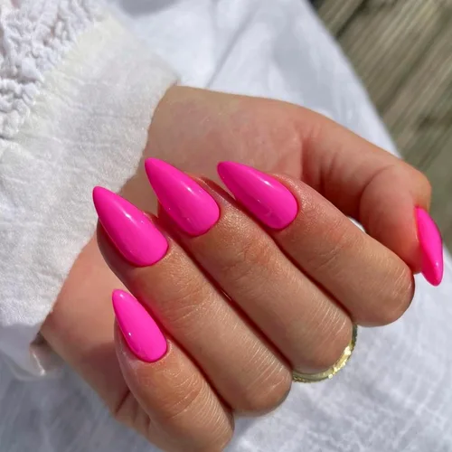 Vista 27 de 48 piezas de uñas postizas a presión color burdeos, uñas falsas en forma de almendra, pegamento para uñas, uñas de longitud media