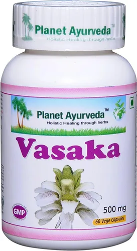 Vista 2 de Vasaka - 2 botellas (cada 60 cápsulas, 500 mg) - Planet Ayurveda (en Estados Unidos)