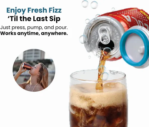 Vista 7 de Jokari Bomba de Lata de 2 Clicks y Salvador de Carbonación para latas de soda de 12oz y cerveza Mantiene las bebidas efervescentes frescas