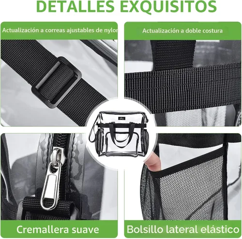 Vista 4 de MAY TREE Clear Bag for Stadium Events, 12x5.5x12 Clear Tote Bag for Work