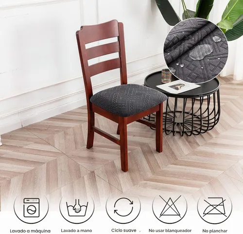 Vista 7 de Genina Fundas Impermeables de Asiento para Silla Fundas de Silla de Comedor Fundas de Asiento Elásticas para Protector de Silla de Comedor Fundas