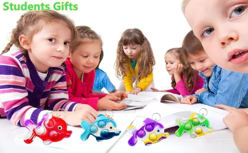 Vista 6 de 20 piezas de regalos para estudiantes de aula de peces, regalos de arcoíris a granel del profesor, mini recompensas de vacaciones pop regalos