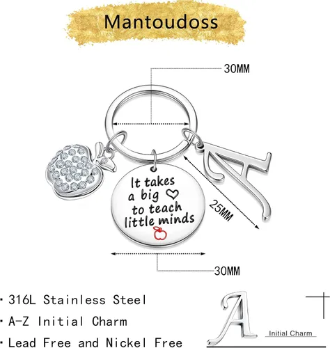 Vista 4 de Mantoudoss - Regalos para el día de San Valentín para profesores, llavero para profesores, regalos de agradecimiento para profesores, los mejores