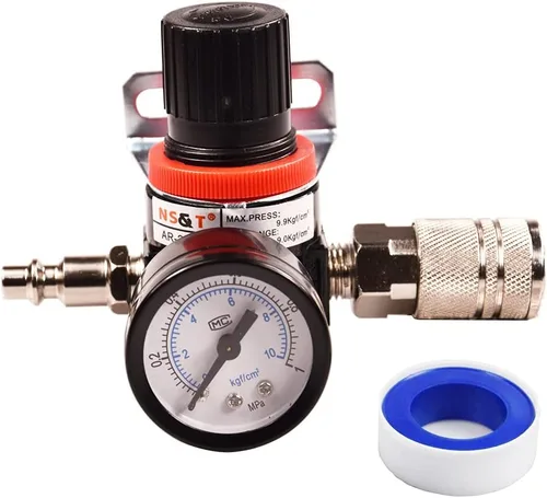 Vista 9 de Kit de regulador de presión de filtro de aire neumático AFR2000 de 1/4G de pulgada (0 a 145 psi) Filtro de compresor de herramienta de aire