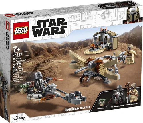 Vista 5 de LEGO Star Wars: The Mandalorian Trouble on Tatooine 75299 Impresionante kit de construcción de juguetes para niños que incluye The Child, nuevo 2021