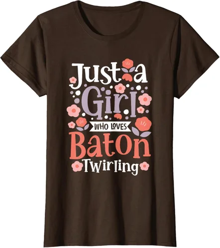 Vista 23 de A Girl Who Loves Baton Twirling - Camiseta de giro Majorette Twirler, Negro