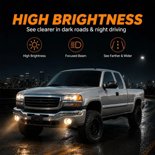 Vista 3 de G-PLUS Juego de luces antiniebla para parachoques compatibles con GMC Sierra 1500 2500 3500 Pickup GM2592154, GM2593154, GM2593154, GM2593128