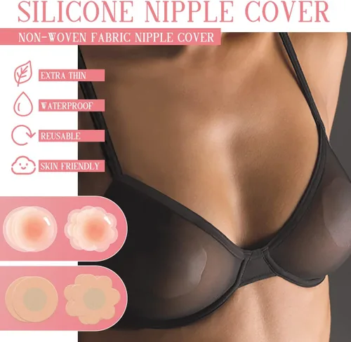 Vista 4 de Cinta para pechos, cinta para levantamiento de senos, sin brasier, 27 piezas de cinta Bob para pecho grande A-J, cinta impermeable a prueba de sudor