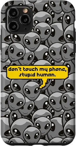 Vista 13 de Alien Dont Touch My Phone Stupid Human Funny Space Lover Case for iPhone 17