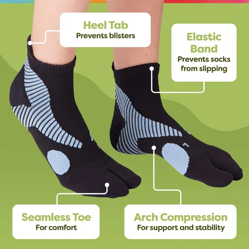 Vista 4 de ZenToes Padded Bunion Relief Socks for Women and Men, Big Toe Separator, Built-In Bunion Protector, Moisture Wicking - 1 Pair