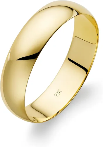 Vista 8 de Alianza de boda para hombre simple tradicional de 5 mm de oro amarillo de 10K (talles disponibles 7-12 1/2)
