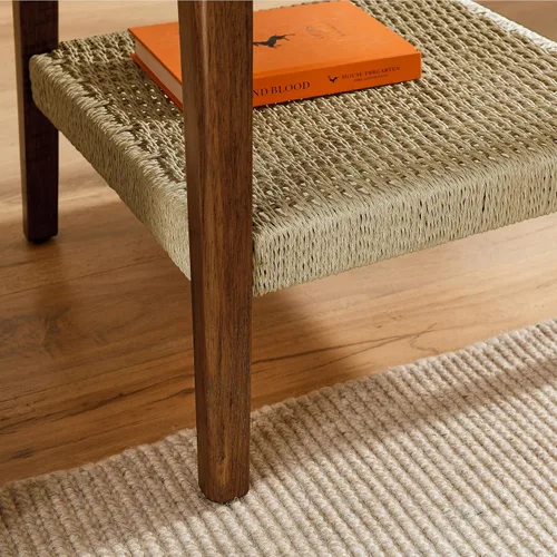 Vista 7 de Moderna mesa auxiliar de madera de 23 pulgadas, mesa auxiliar de noche, mesa de sofá, mesita de noche para dormitorio, sala de estar, sala