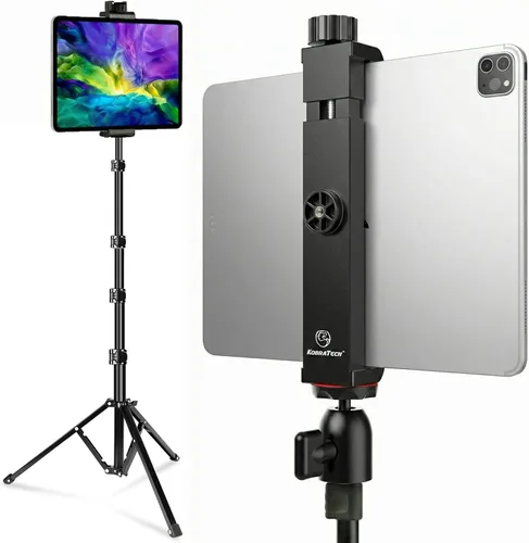 Vista 7 de KobraTech TabMount 360 - Soporte para trípode para iPad Incluye cabeza de bola giratoria y soporte Bluetooth remoto para iPad para trípode