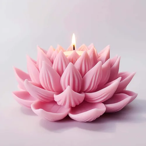 Vista 2 de 3D Elegance Lotus - Moldes de silicona para cera de vela, jabón, pastel de chocolate, difusor de yeso aromático, epoxi de cristal decorado