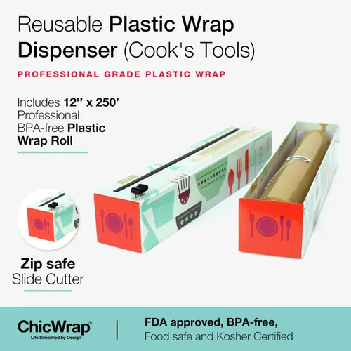 Vista 2 de Dispensador de envoltura de plástico triangular Chicwrap, Herramientas de cocinero