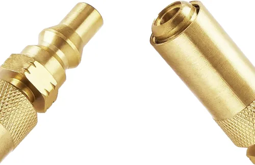Vista 2 de Propane Straight Adapter with 1/4 inch RV Quick Connect Fitting Fit for Blackstone Tabletop Griddle 17 Inch and 22 Inch