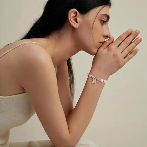 Vista 4 de Pulseras de amatista para mujer, pulsera de cuentas curativas de piedra natural, alivio del estrés y la ansiedad, cristales de sandía, piedra lunar
