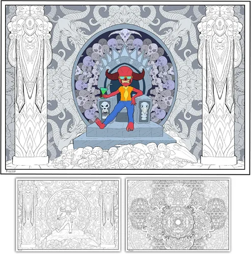 Vista 6 de Young N Refined Póster gigante para colorear con motivo de elefante con collages de flores y mandalas Versión plegada (24x36)