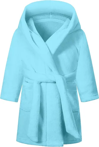 Vista 9 de Batas con Capucha de Forro Polar para Niñas, Bata de Baño Suave Premium Mullida para Niños para Regalos, 2-12 Años Lavanda