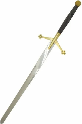 Vista 3 de Medieval Warrior Fantasy Claymore - Espada real con funda de cuero negro