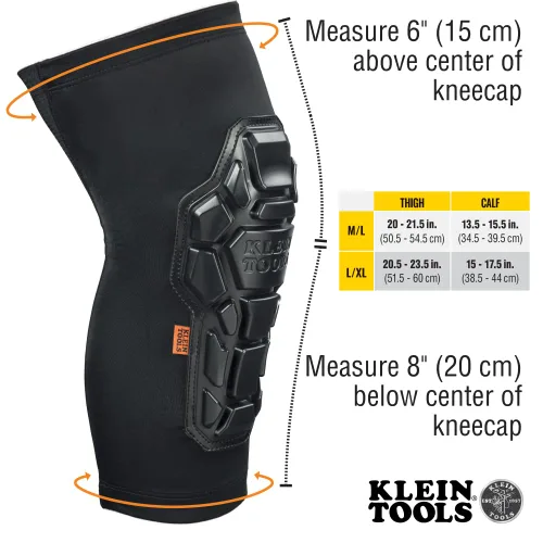 Vista 3 de Klein Tools 60611 Rodilleras, rodilleras acolchadas resistentes, parte trasera de malla transpirable, puño elástico con silicona antideslizante